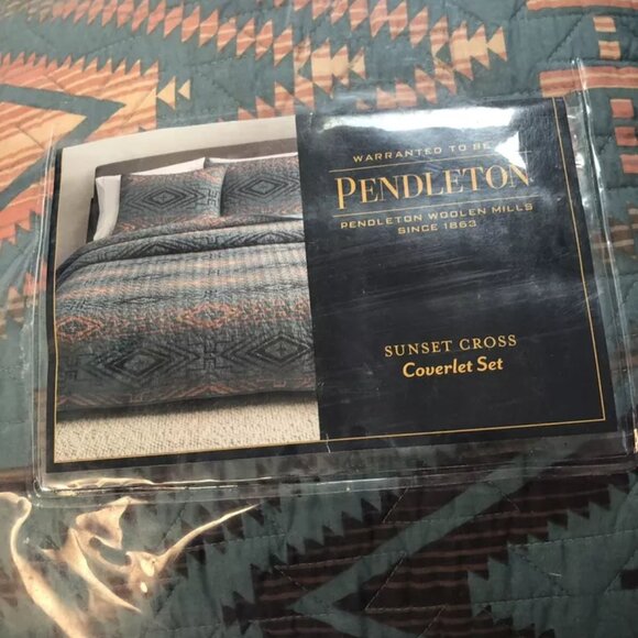 PENDLETON Sunset Cross Twin COVERLET SET - Picture 3 of 5